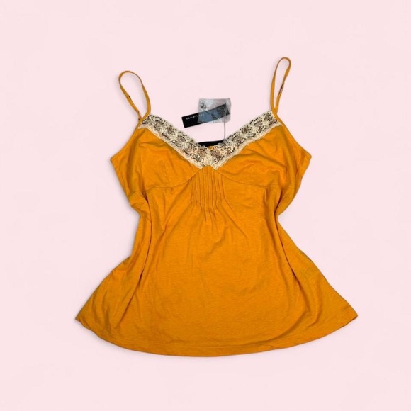 Tops - Deadstock NWT y2k The Limited orange beaded fairy babydoll tank top